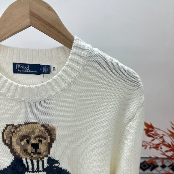 Polo by Ralph Lauren Cream BearCrewneck Sweater - Picture 5 of 6